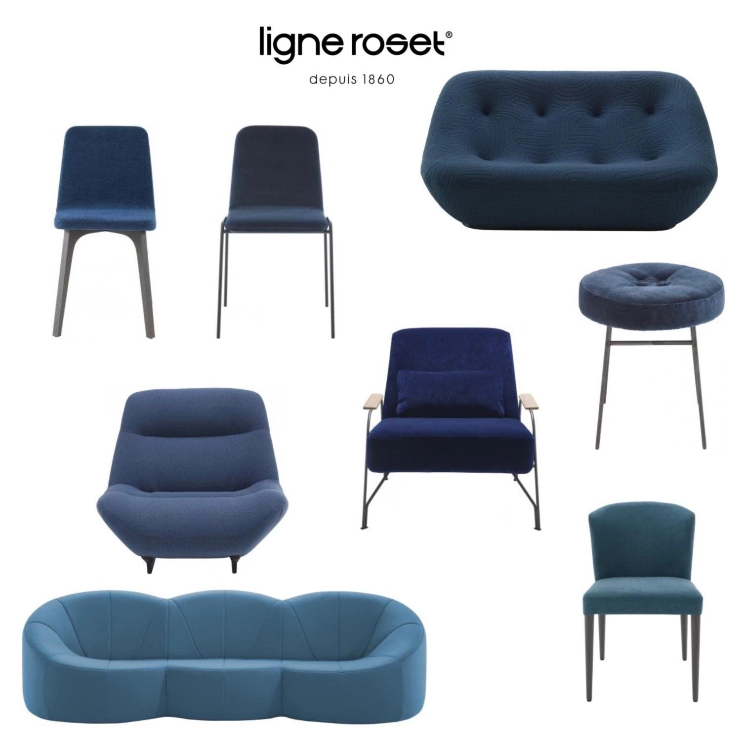 Популярный и модный синий от Ligne Roset